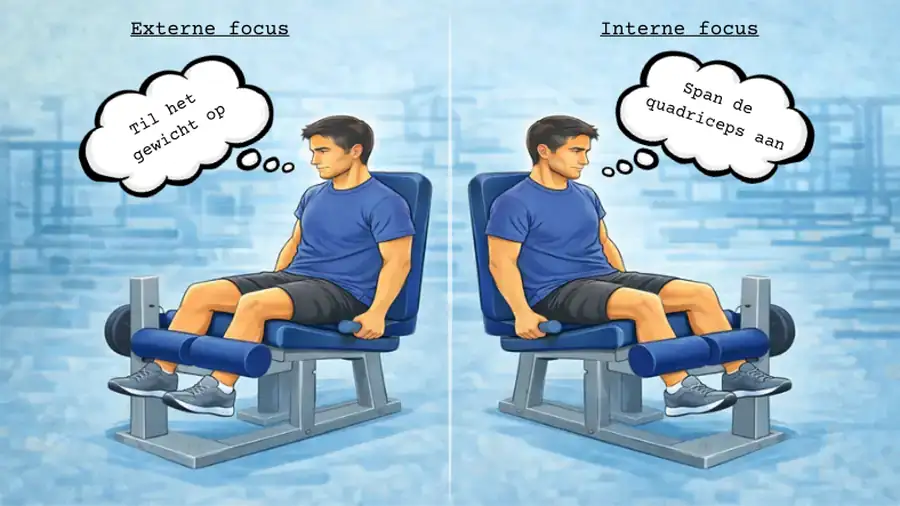 Artrose knie pijn verminderen met interne focus. Externe focus en Interne focus met training.