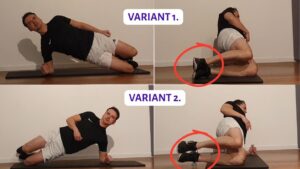 Knie artrose pijnklachten kun je het beste aanpakken door een combinatie van kracht en stabiliteitsoefeningen. De zijwaartse plank is een uitstekende optie.