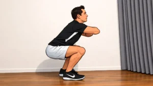 De squat is een oefening die de quadriceps en de grote bilspieren (gluteus maximus) aanspreekt. Een goede optie om de symptomen van slijtage van de knie aan te pakken zoals pijn.