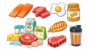 Voedingsbronnen die goede eiwitten (aminozuren) bevatten