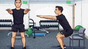 Opstaan uit een stoel wordt mede mogelijk gemaakt door de quadriceps femoris.