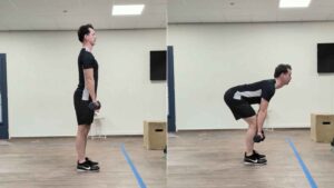 oefeningen knie artrose : De romanian deadlift oefening, deze oefening richt zich op de hamstrings..